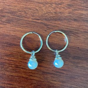 Pearl hoop earrings